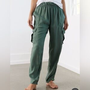 Unsubscribed Washable Silk Cargo Jogger Pants. Like new! Gorgeous!